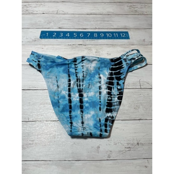 Lucky Brand women’s beach wave hipster bikini bottom M blue multi high waisted - Picture 7 of 7